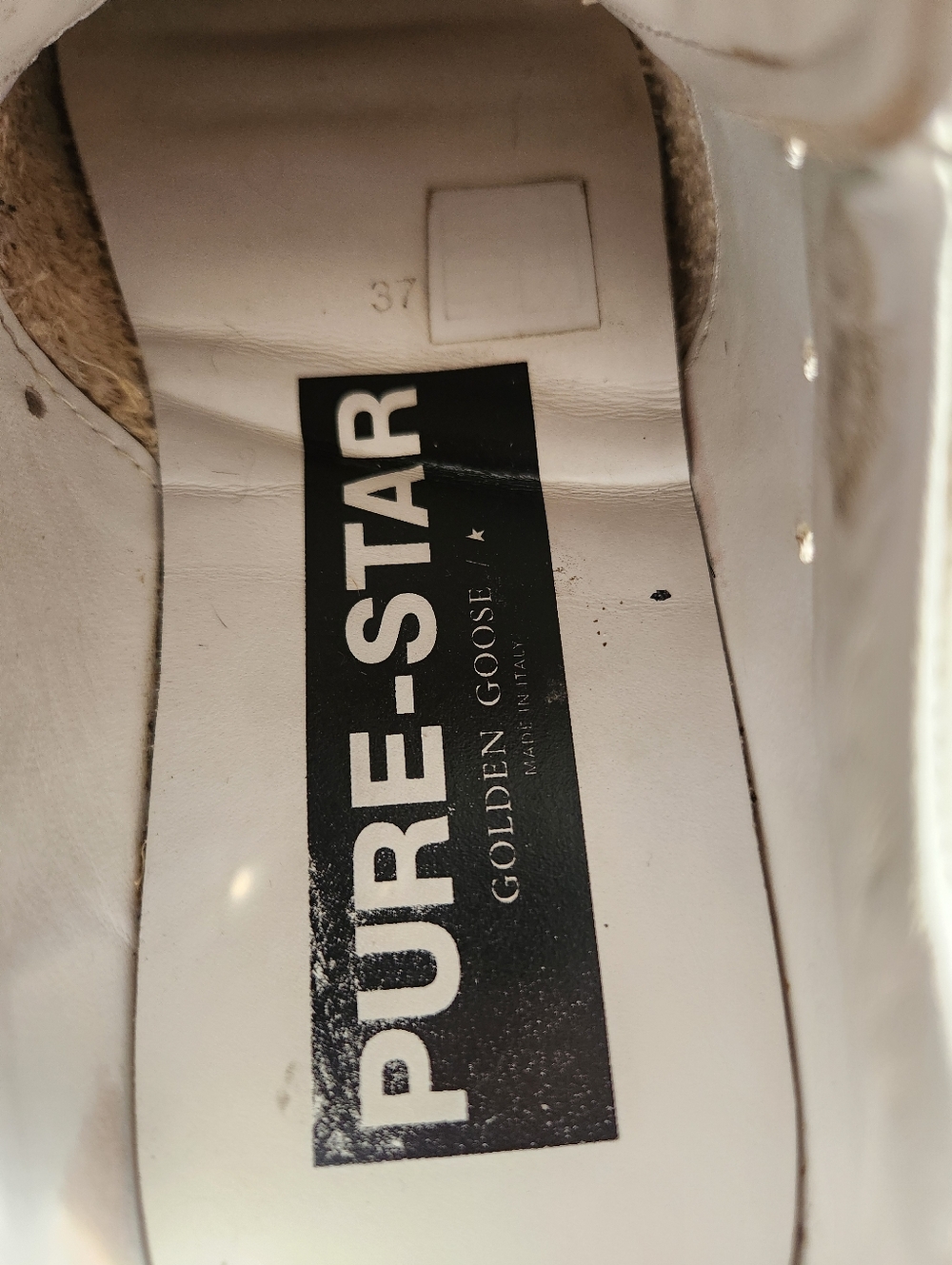 Golden Goose GGDB Pure-Star Size 37 Leather Sneaker with Silver Heel - Picture 2 of 5